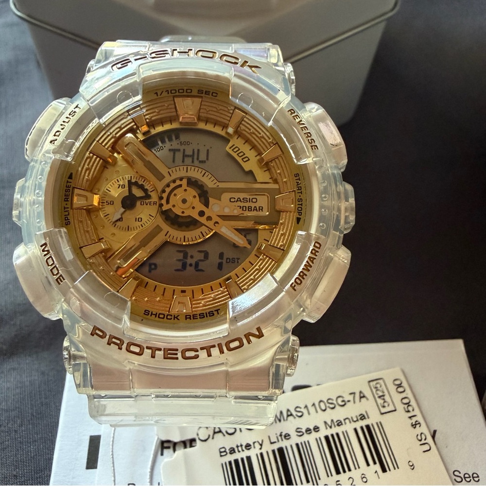Casio G-Shock GMA-S110SG Gold Dial with Transparent Band
